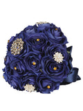 Juego De Velas Ramo Mis Xv Primaveras Rambrch Satinado Azul Marino/Oro 602592