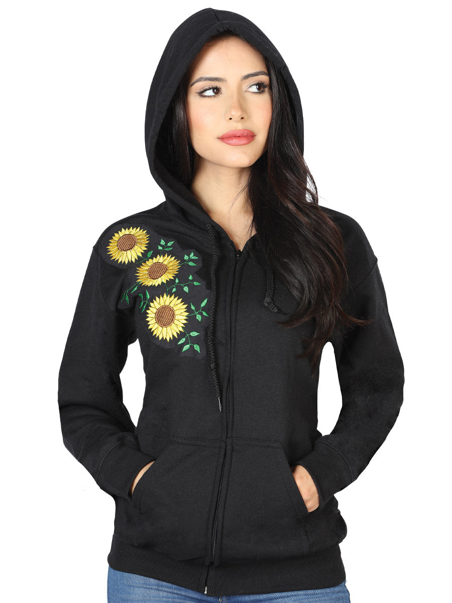 Sudadera Mexico Artesanal Sdj-Z 100% Algodón Negro 602826