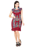 Vestido Mexico Artesanal Lulu 100% Algodon Vino 603091