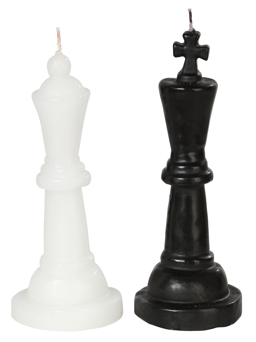 Set De Velas Mexico Artesanal Ajedrez Reyna Y Rey Parafina/Polimero Blanco/Negro 603363
