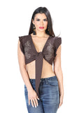 Chaleco Mexico Artesanal Cher001 65% Poliester 35% Algodon Cafe 603859