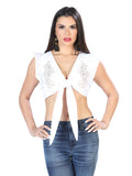 Chaleco Mexico Artesanal Cher001 65% Poliester 35% Algodon Blanco 603860