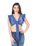 Chaleco Mexico Artesanal Cher001 65% Poliester 35% Algodon Azul Cobalto 603862
