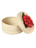 Artesanal Calentador de Tortillas 100% Hoja de Palma Rojo Flor 604110