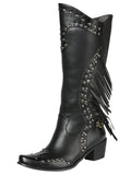 COWBOY BOOT  EL GENERAL WESTERN WEAR SYG-2751 CRAZY BLACK 702030