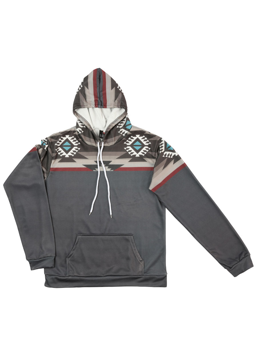 Sudadera Con Capucha El General Western Wear Syg-2747 Tela Gris 702037