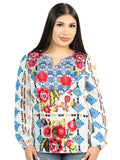 Blusa Manga Larga El General Western Wear Syg-1917 Tela Blanco 702062