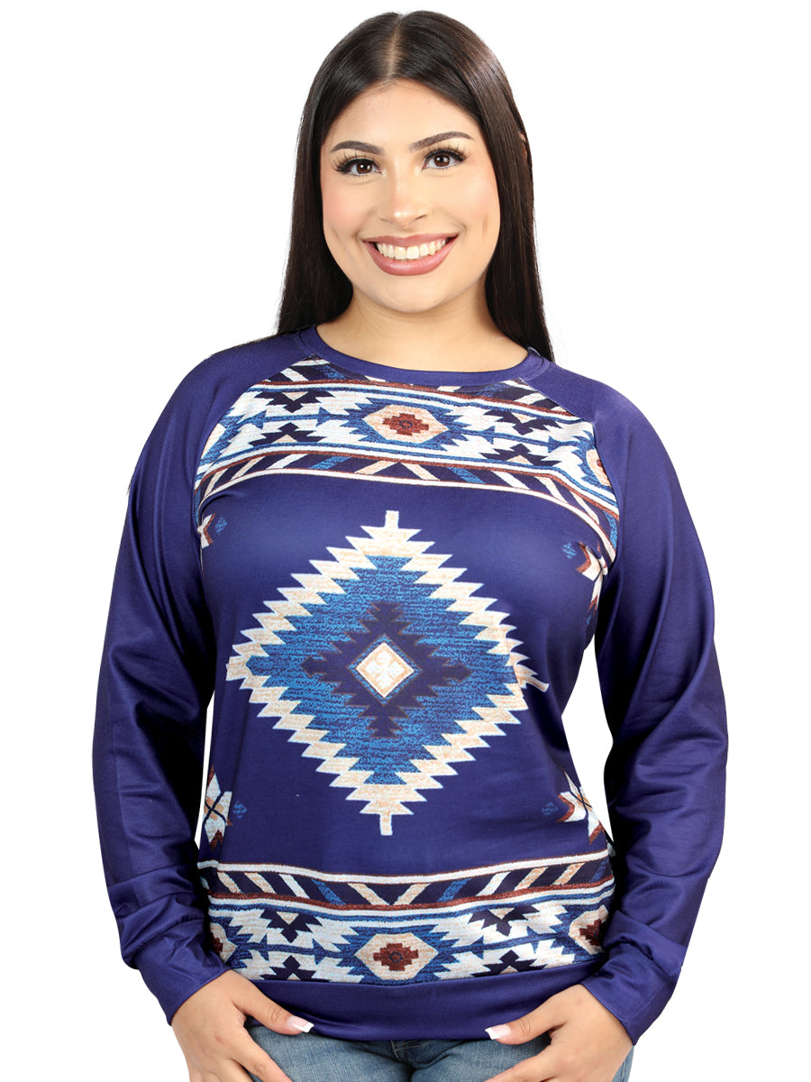 Jersey Manga Larga El General Western Wear Syg-1921 Tela Azul 702064