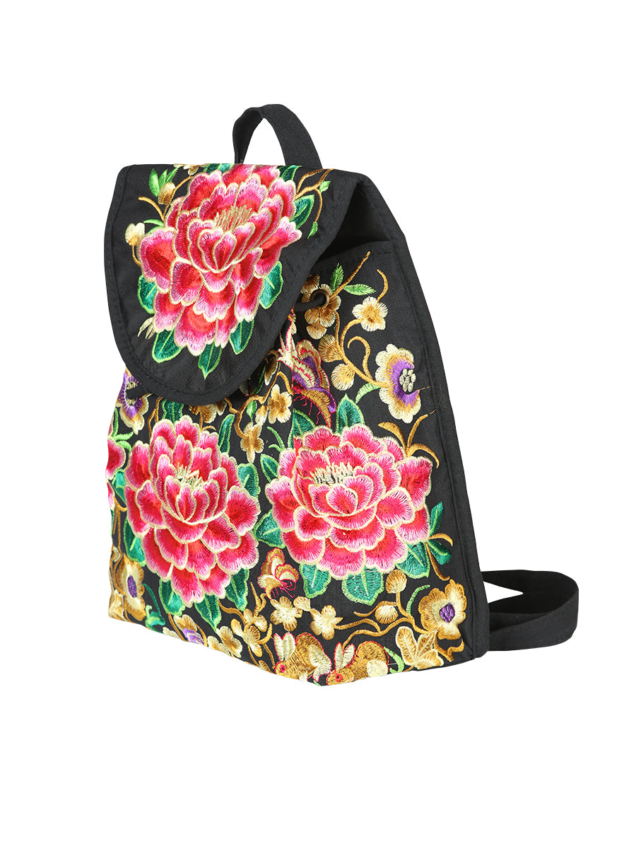 Bolsa Bordada Mochila El General Ac-111 (L) Tela Negro/Rosa 702170