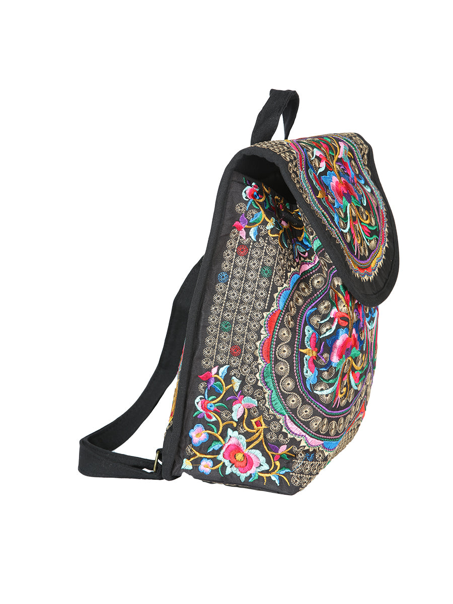 Bolsa Bordada Mochila El General Ac-115 (L) Tela Negro/Multicolor 702171