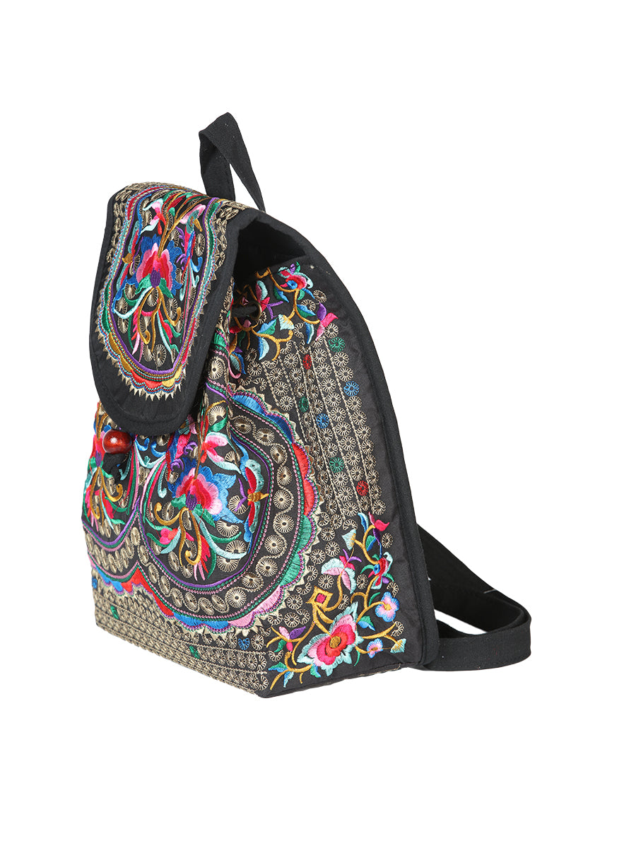 Bolsa Bordada Mochila El General Ac-115 (L) Tela Negro/Multicolor 702171