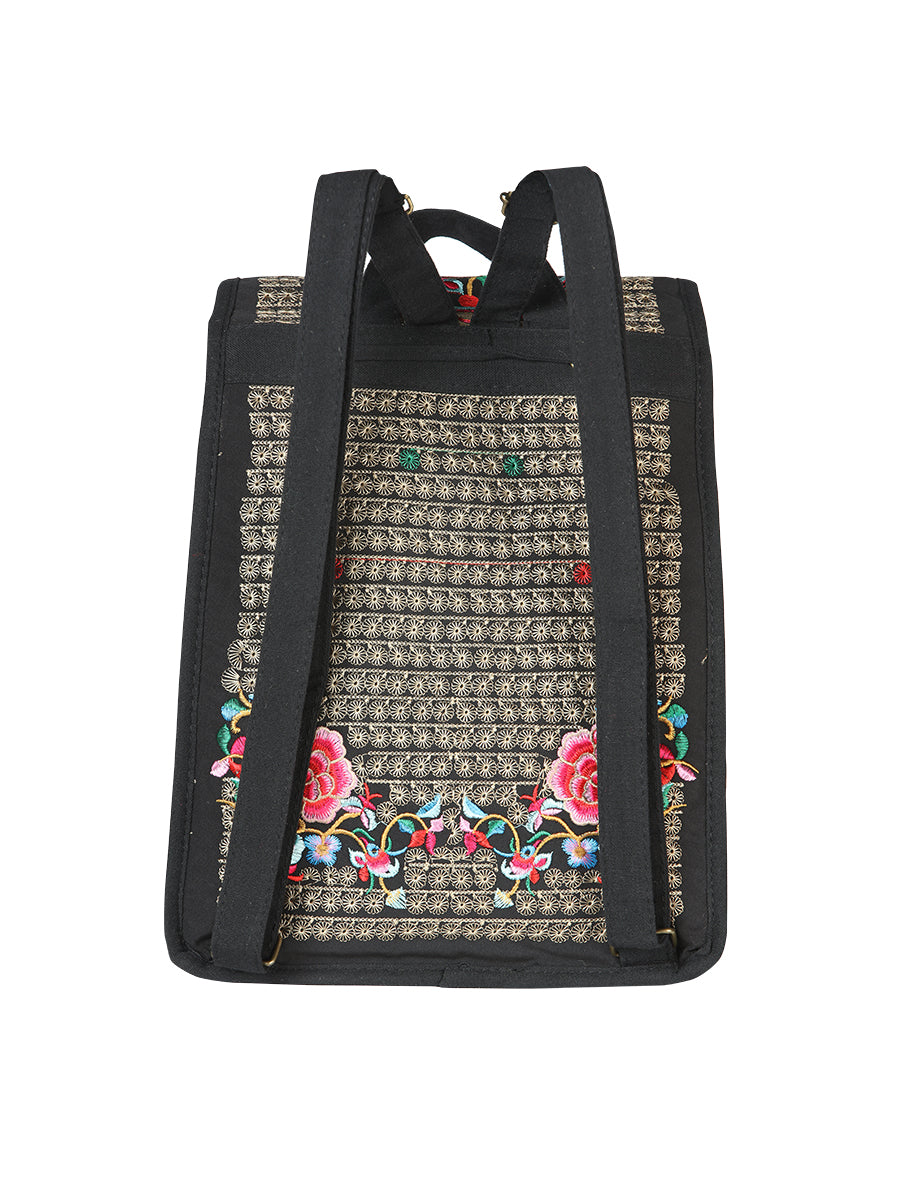 Bolsa Bordada Mochila El General Ac-116 (L) Tela Negro/Rosa 702172