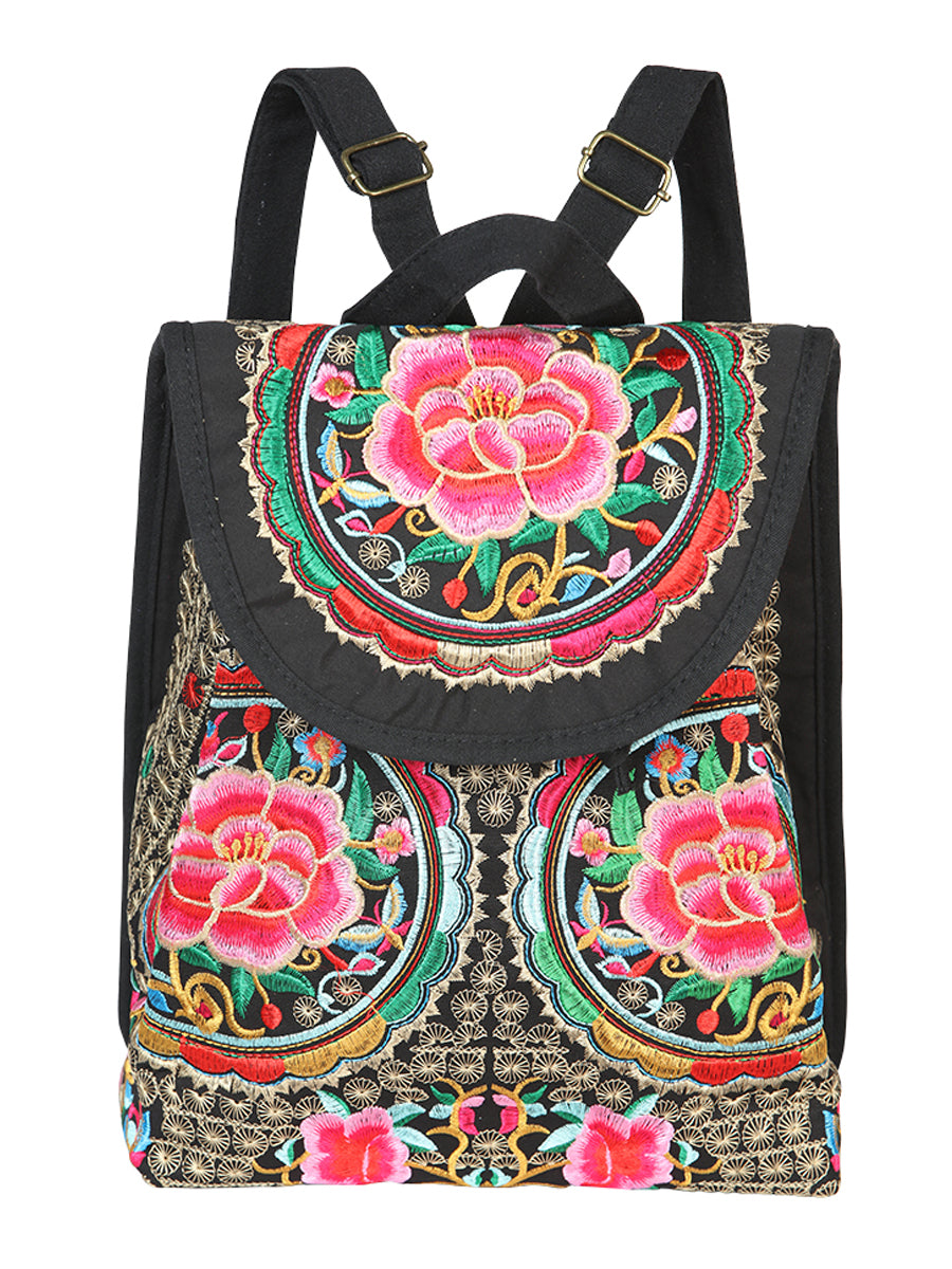 Bolsa Bordada Mochila El General Ac-116 (L) Tela Negro/Rosa 702172