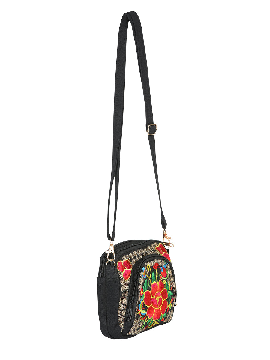 Bolsa Bordada El General Ac-130 Tela Negro/Rosa 702173