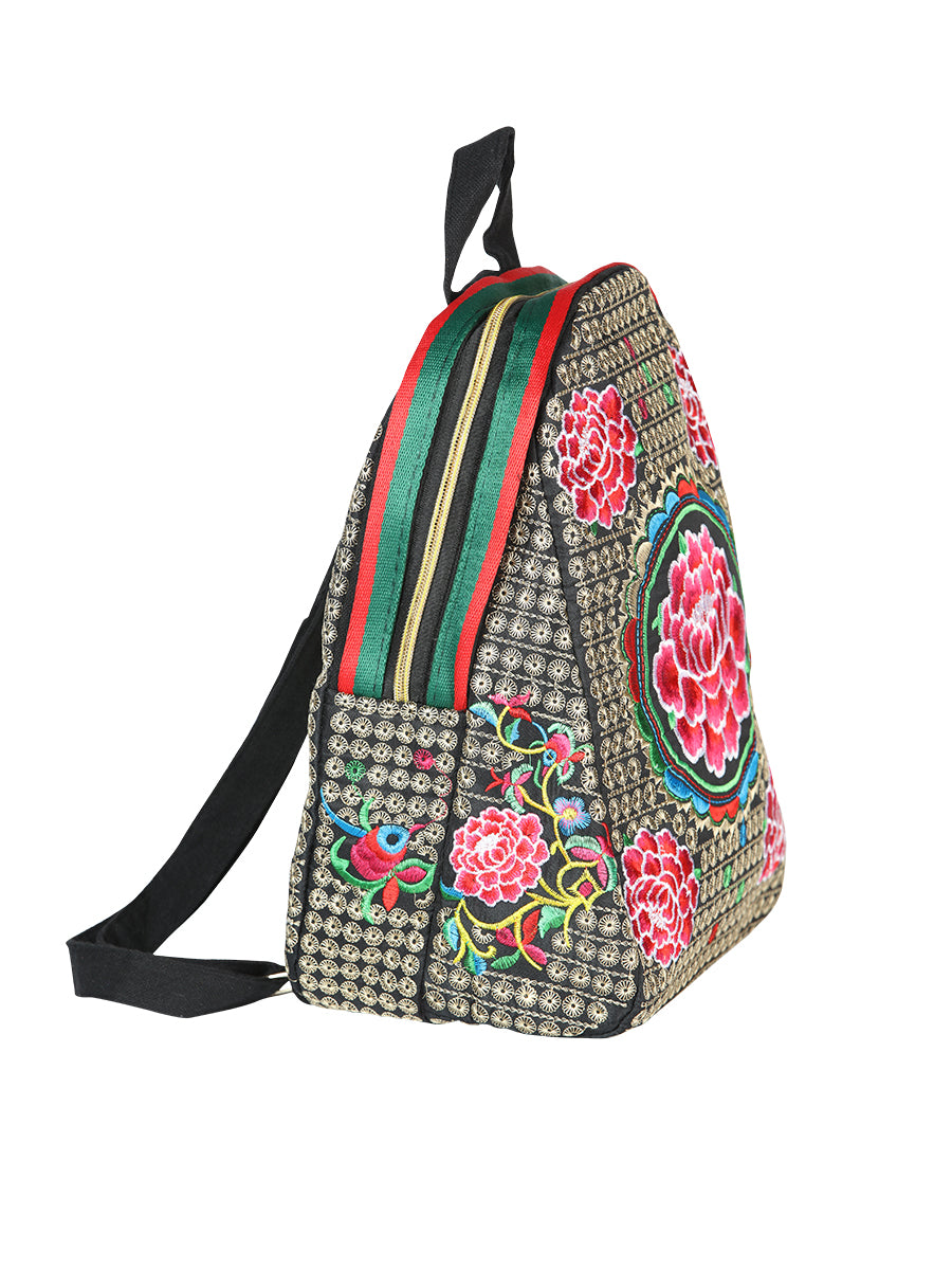 Bolsa Bordada Mochila El General Ac-190 Tela Negro/Rosa 702187