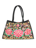 Bolsa Bordada El General Ac-194 Tela Negro/Rosa 702188
